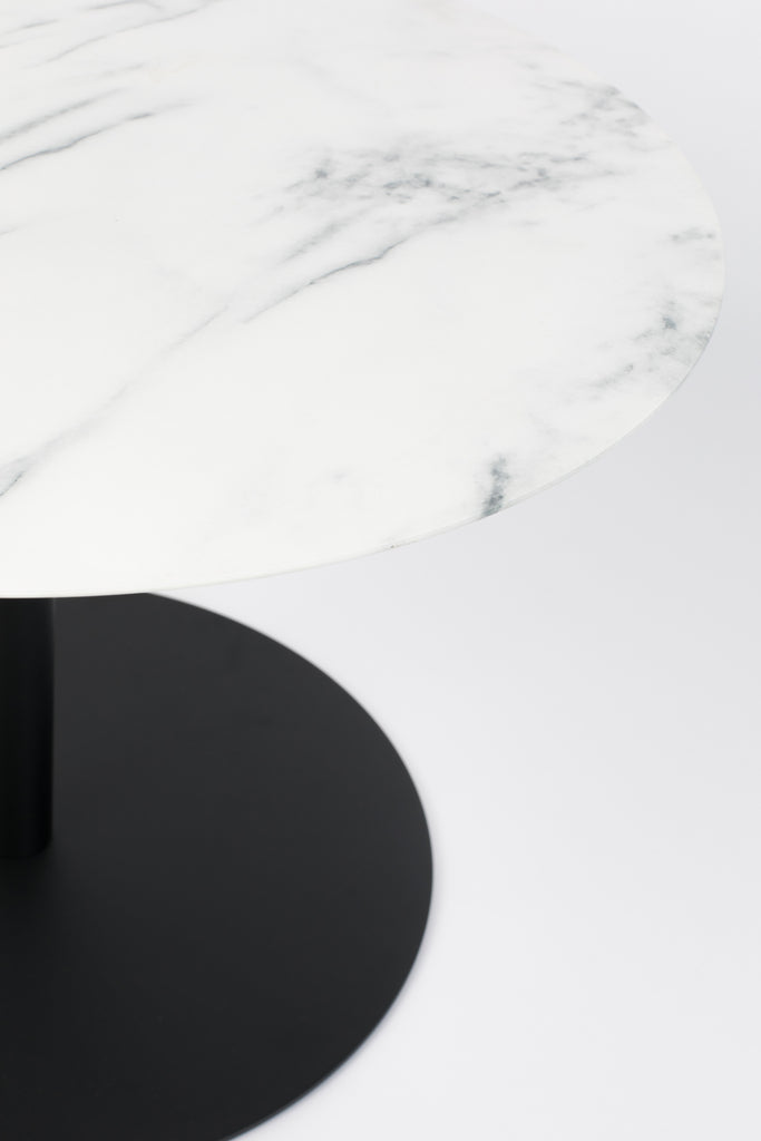 Mesa lateral Snow Round Marble